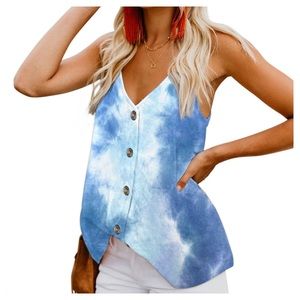 🆕 relaxed tie dye buttoned tank